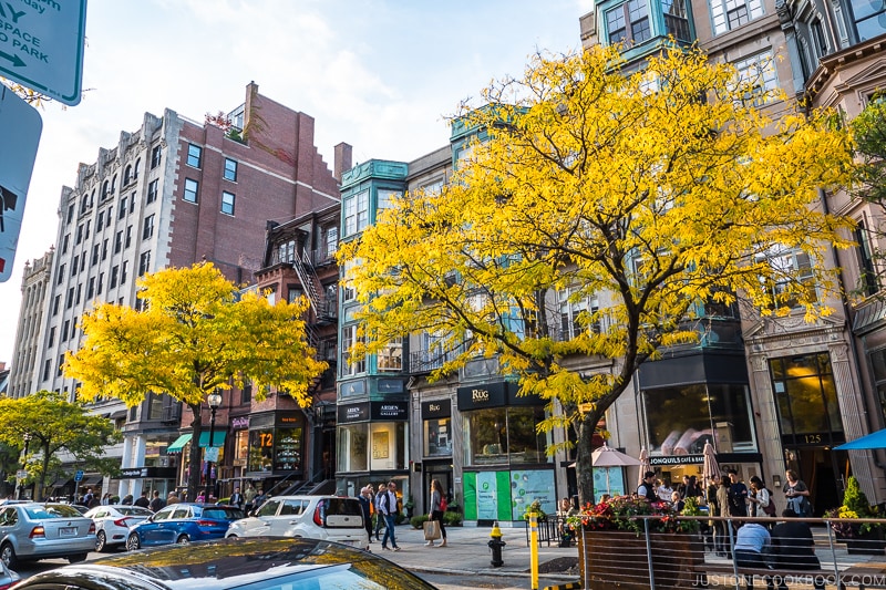 view of stores on Newbury Street