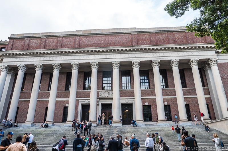 exterior of Widener Library at Harvard