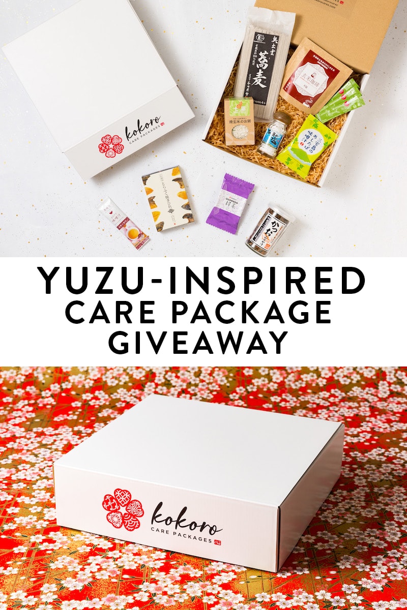 Yuzu Inspired Care Package from Kokoro Care Packages featuring yuzu salt, yuzu soba, yuzu juice and more