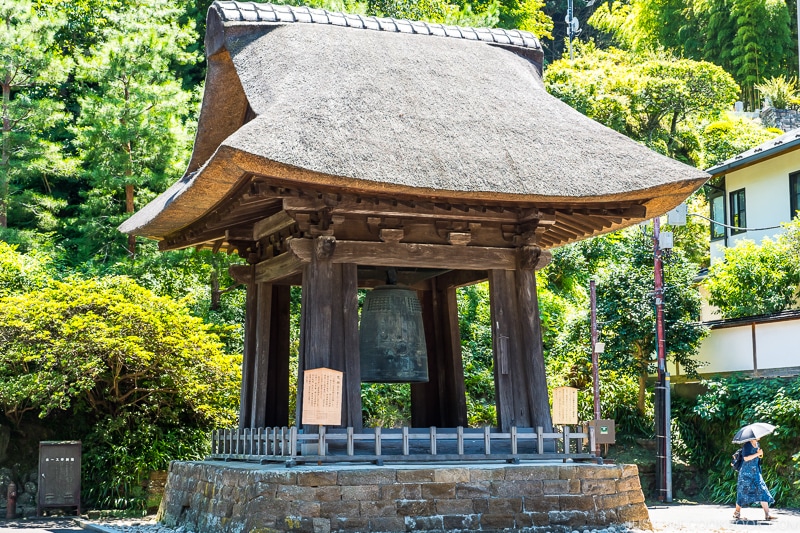 temple bell in a traditional structure