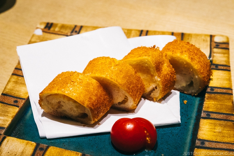 hatoshi shrimp paste inside bread and deep fried