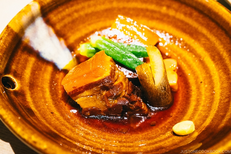 kakuni stewed pork on a plate