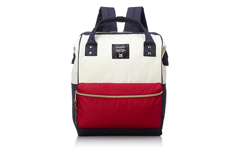 Anello Polyester Canvas Backpack blue, white and red