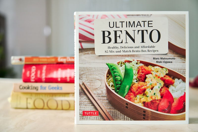 lifestyle shot of Ultimate Bento cookbook