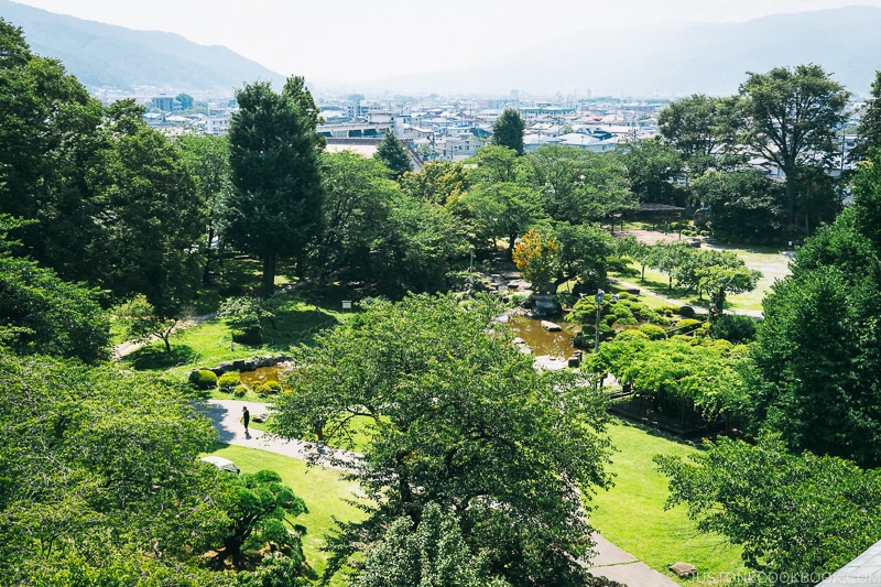 the garden at Takashima Castle