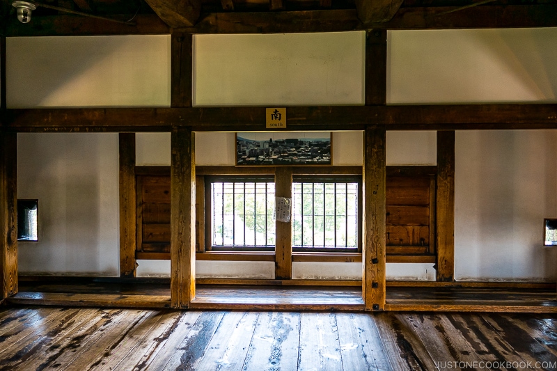 looking out the southern facing window from Matsumoto Castle keep