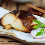 A plate containing Miso Cod.