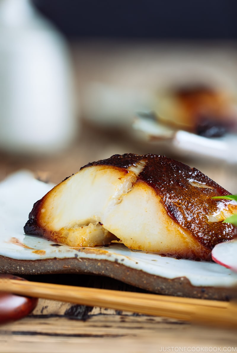 A plate containing Miso Cod.