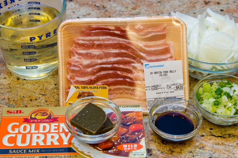 Pork Curry Donburi Ingredients