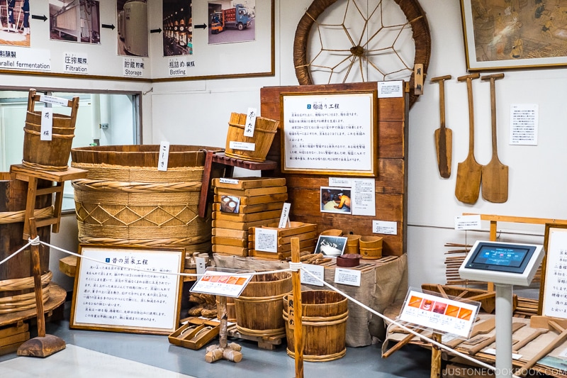 historical sake making tools on display