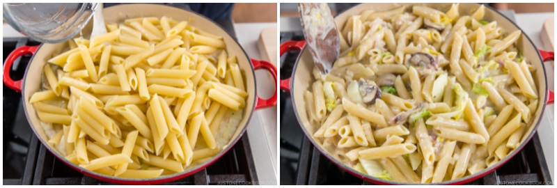 Creamy Napa Cabbage and Bacon Pasta 14