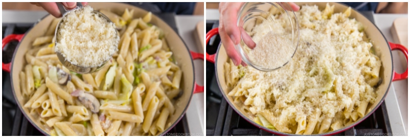 Creamy Napa Cabbage and Bacon Pasta 15