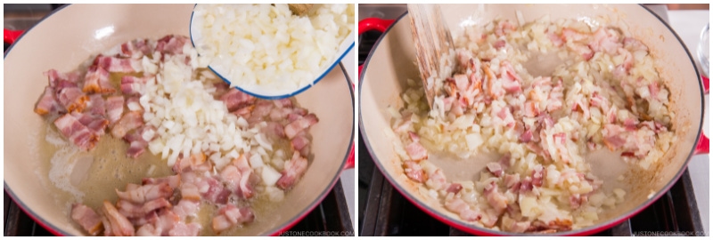 Creamy Napa Cabbage and Bacon Pasta 7