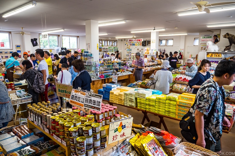 inside the gift shop at Panoramic Flower Gardens Shikisai-no-oka