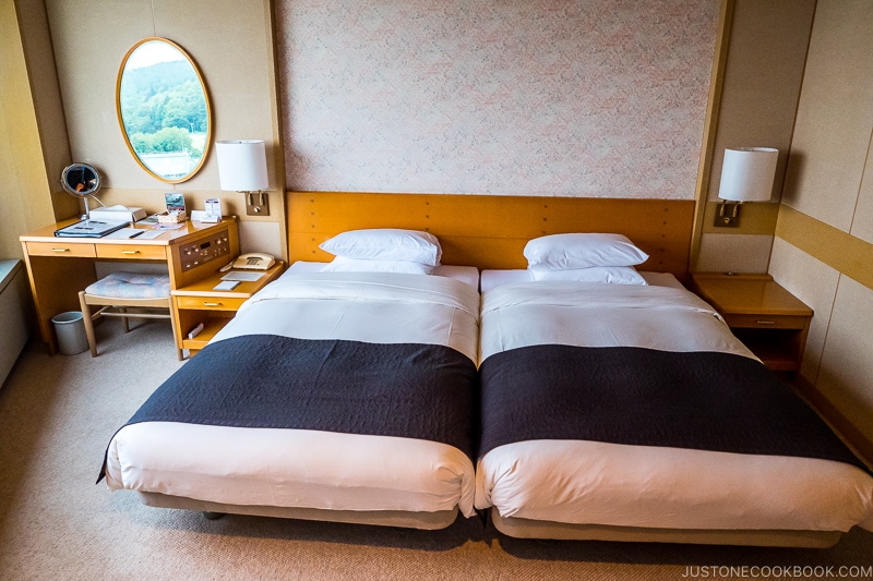 view of a hotel room bed area at New Furano Prince Hotel