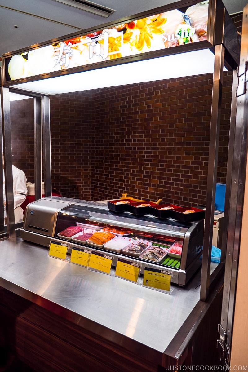 sushi counter at dinner buffet at New Furano Prince Hotel