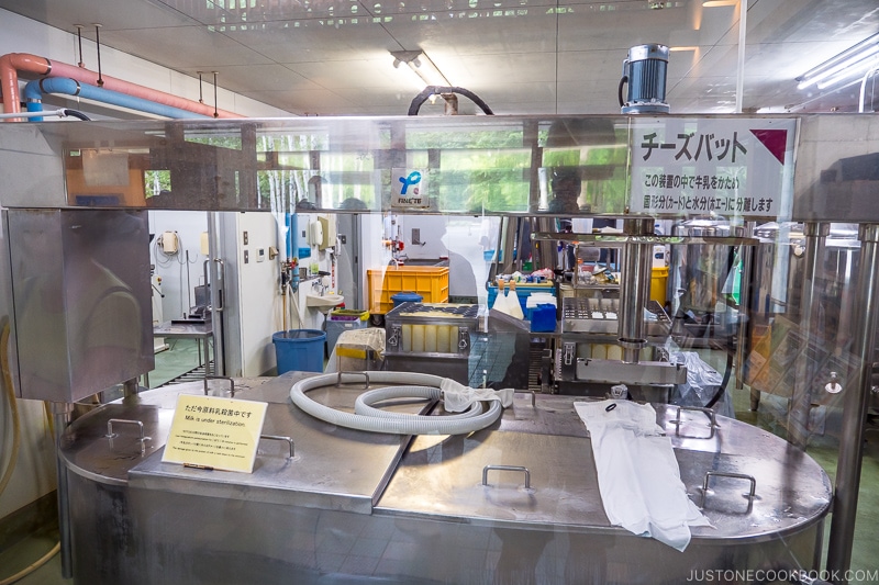 cheese making equipment inside a large room