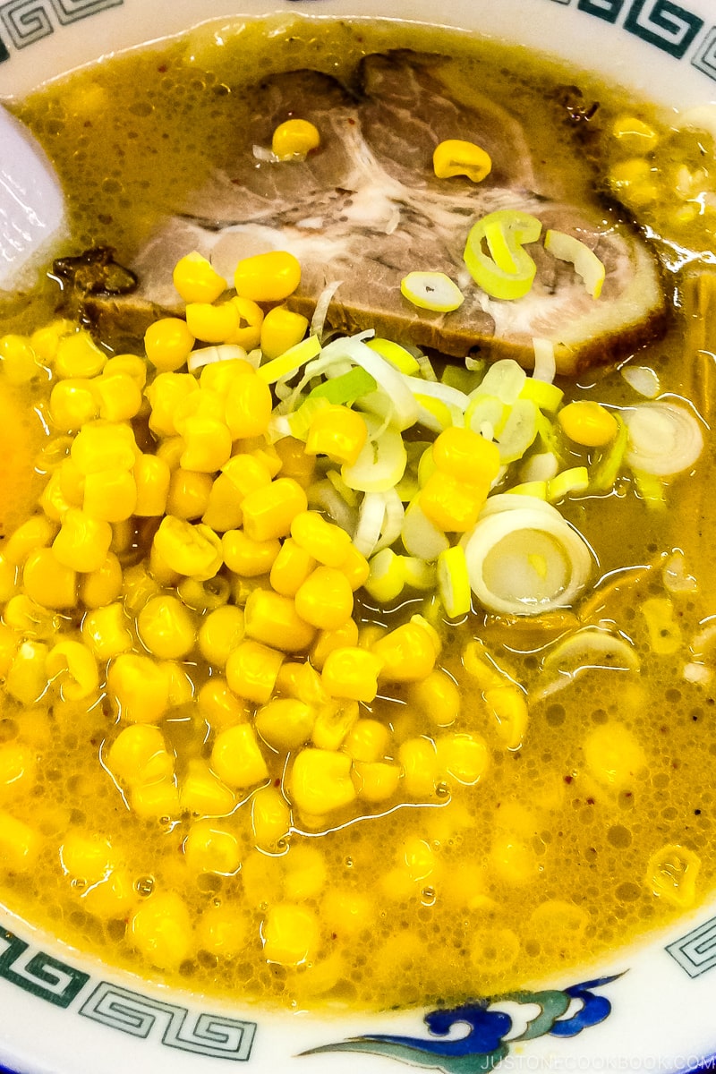 miso ramen with corn and chashu