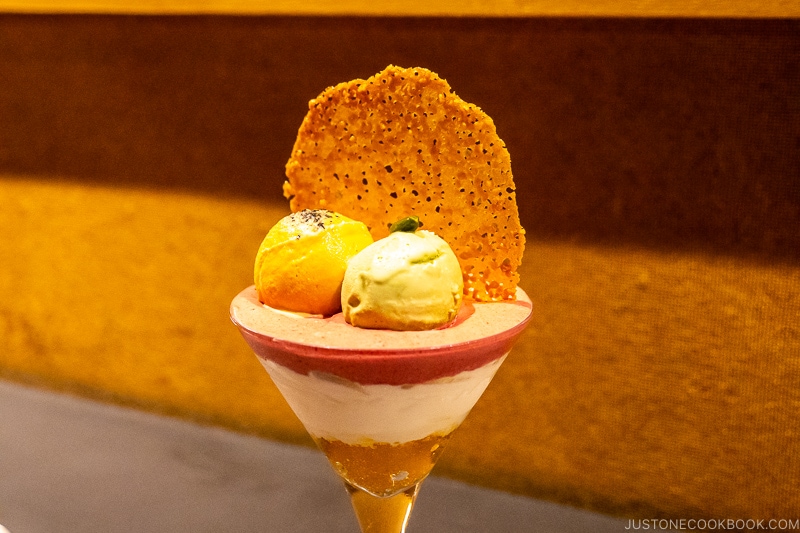 ice cream parfait in a glass