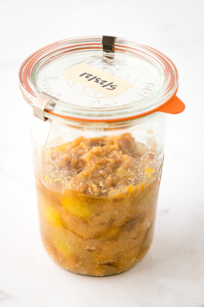 A weck jar containing ume miso.