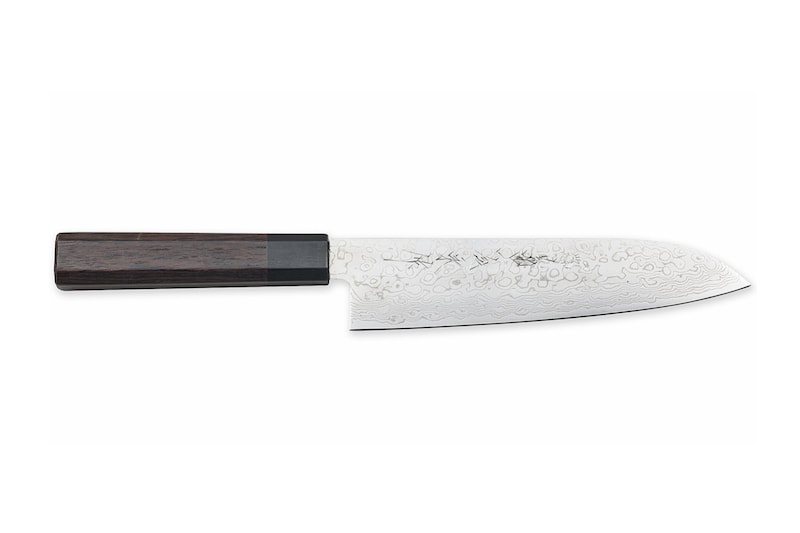 kikuichi Nickel Warikomi-Damascus Santoku knife