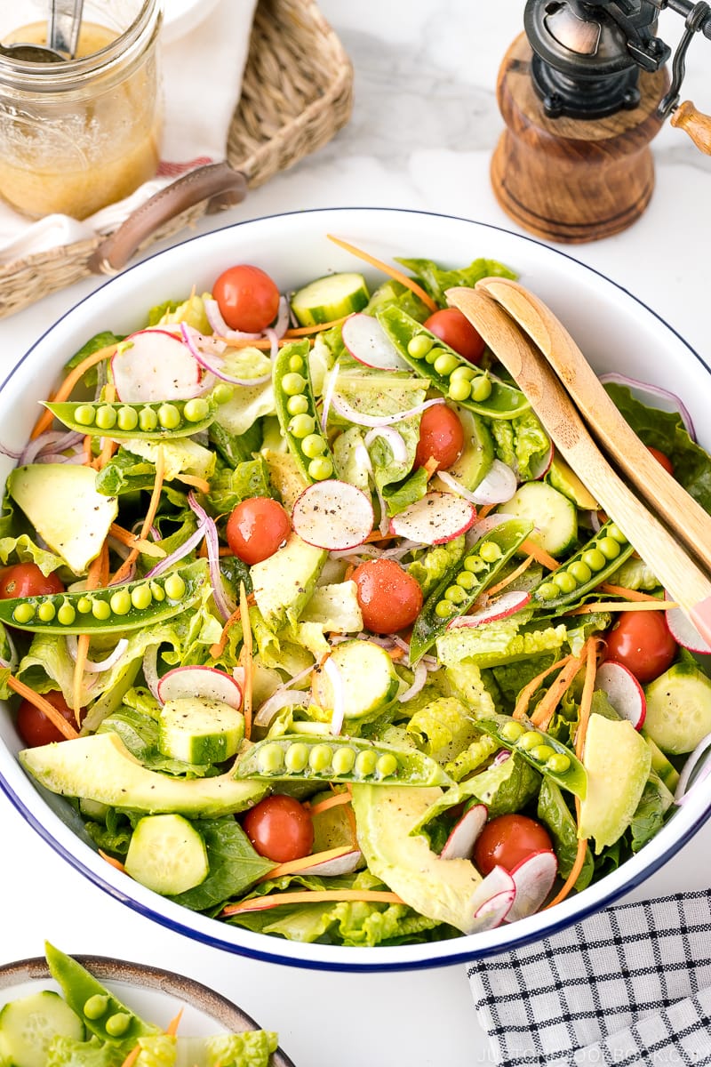 A refreshing salad drizzled with Yuzu Miso Dressing.