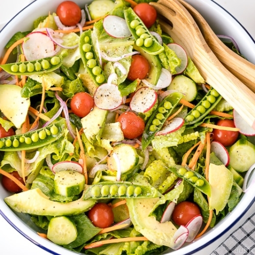 A refreshing salad drizzled with Yuzu Miso Dressing.