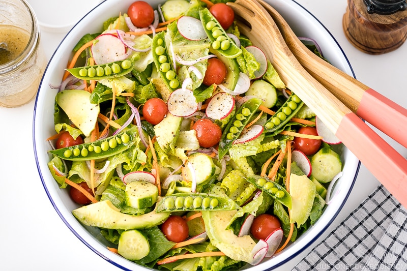 A refreshing salad drizzled with Yuzu Miso Dressing.