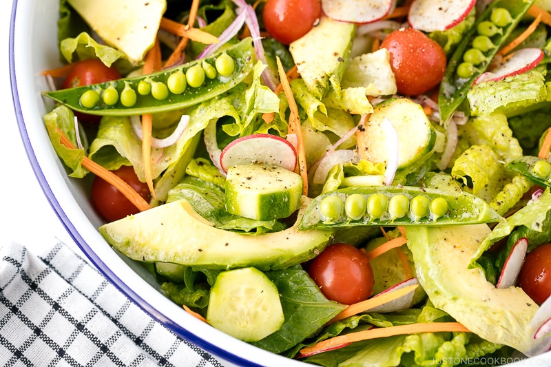 A refreshing salad drizzled with Yuzu Miso Dressing.