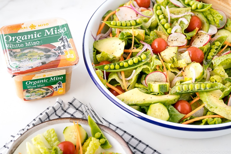 A refreshing salad drizzled with Yuzu Miso Dressing.