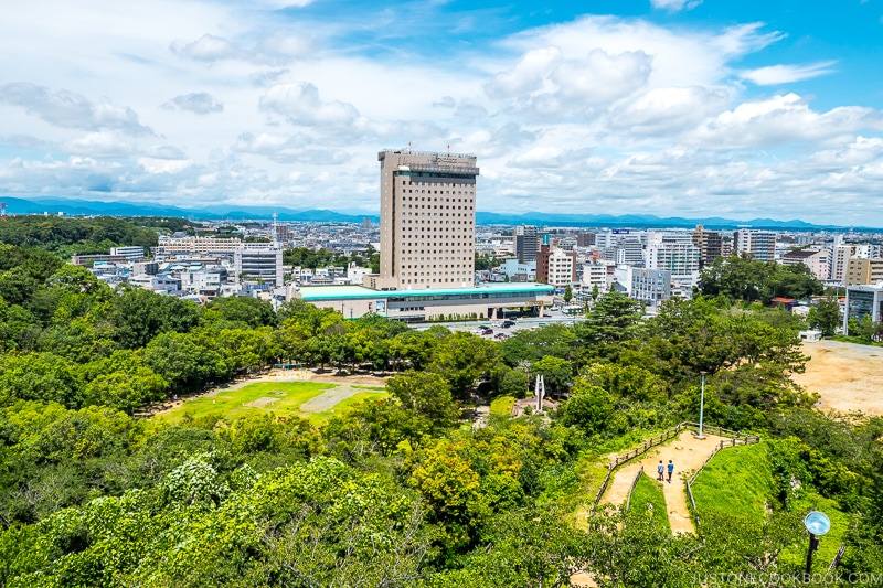 view of Hamamatsu City from top of Hamamatsu Castle