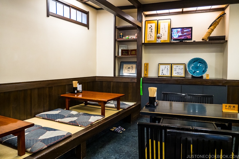 traditional and standard seating in a Japanese restaurant