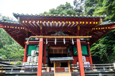 red and gold Hie Shrine