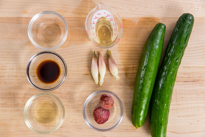 Cucumber Myoga Salad with Ume Dressing Ingredients