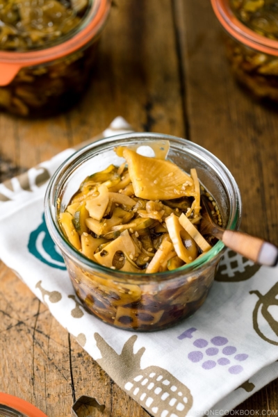 A Weck jar containing homemade fukujinzuke (Japanese pickles for curry).