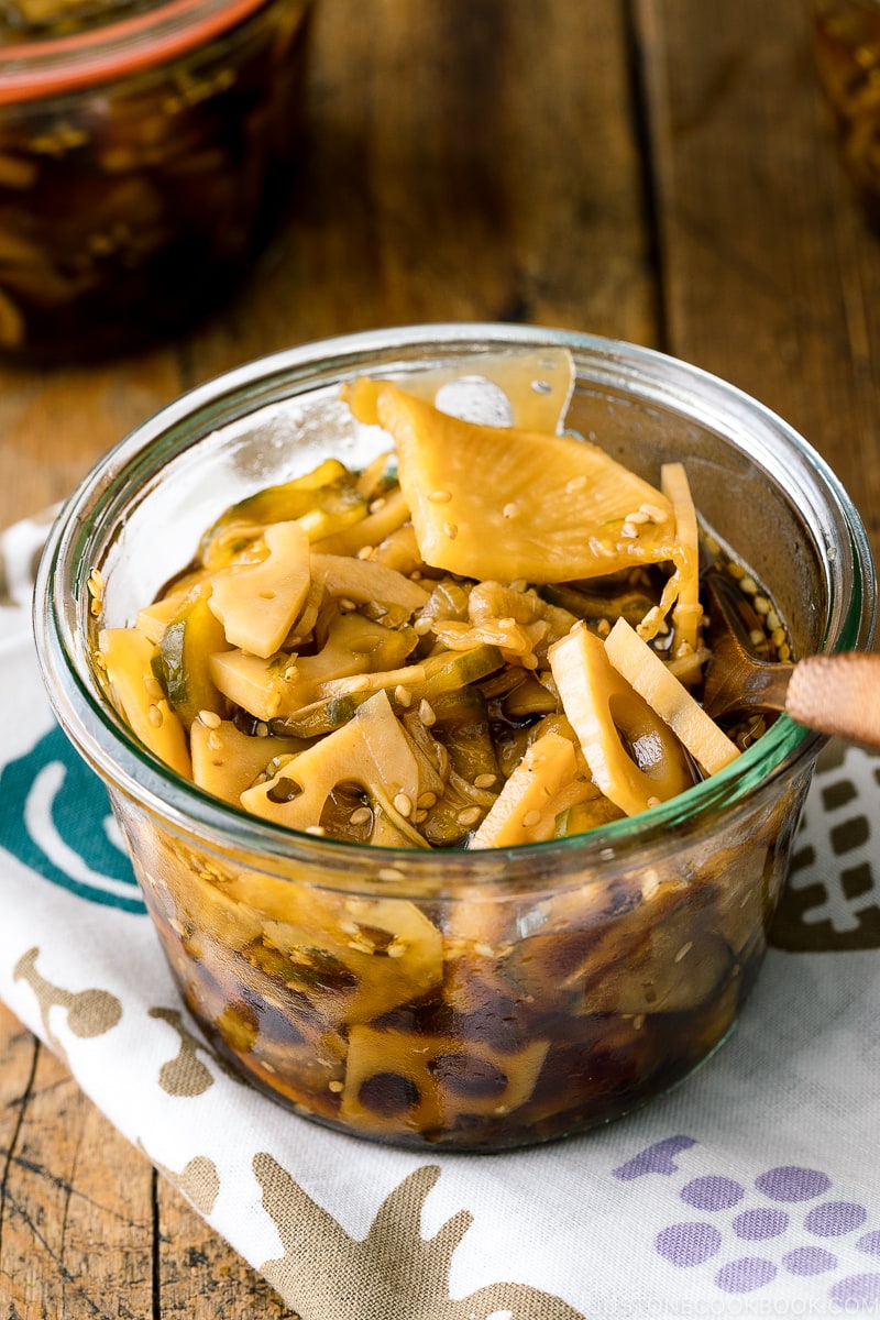 A Weck jar containing homemade fukujinzuke (Japanese pickles for curry).