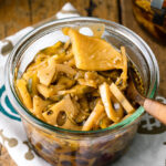 A Weck jar containing homemade fukujinzuke (Japanese pickles for curry).