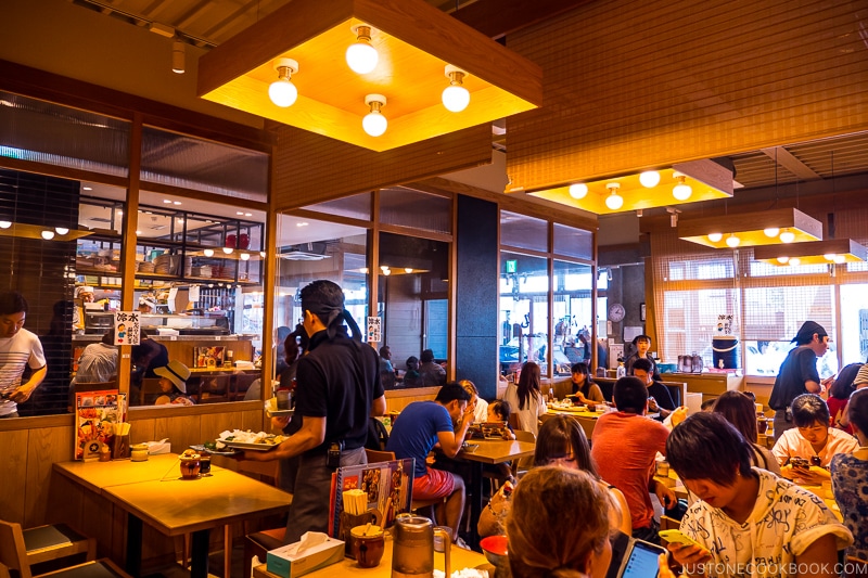 customers sitting on chairs at dining tables