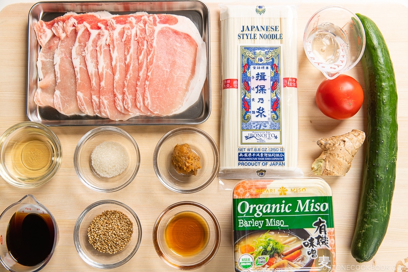 Pork Shabu Shabu and Cold Somen with Sesame Miso Sauce Ingredients