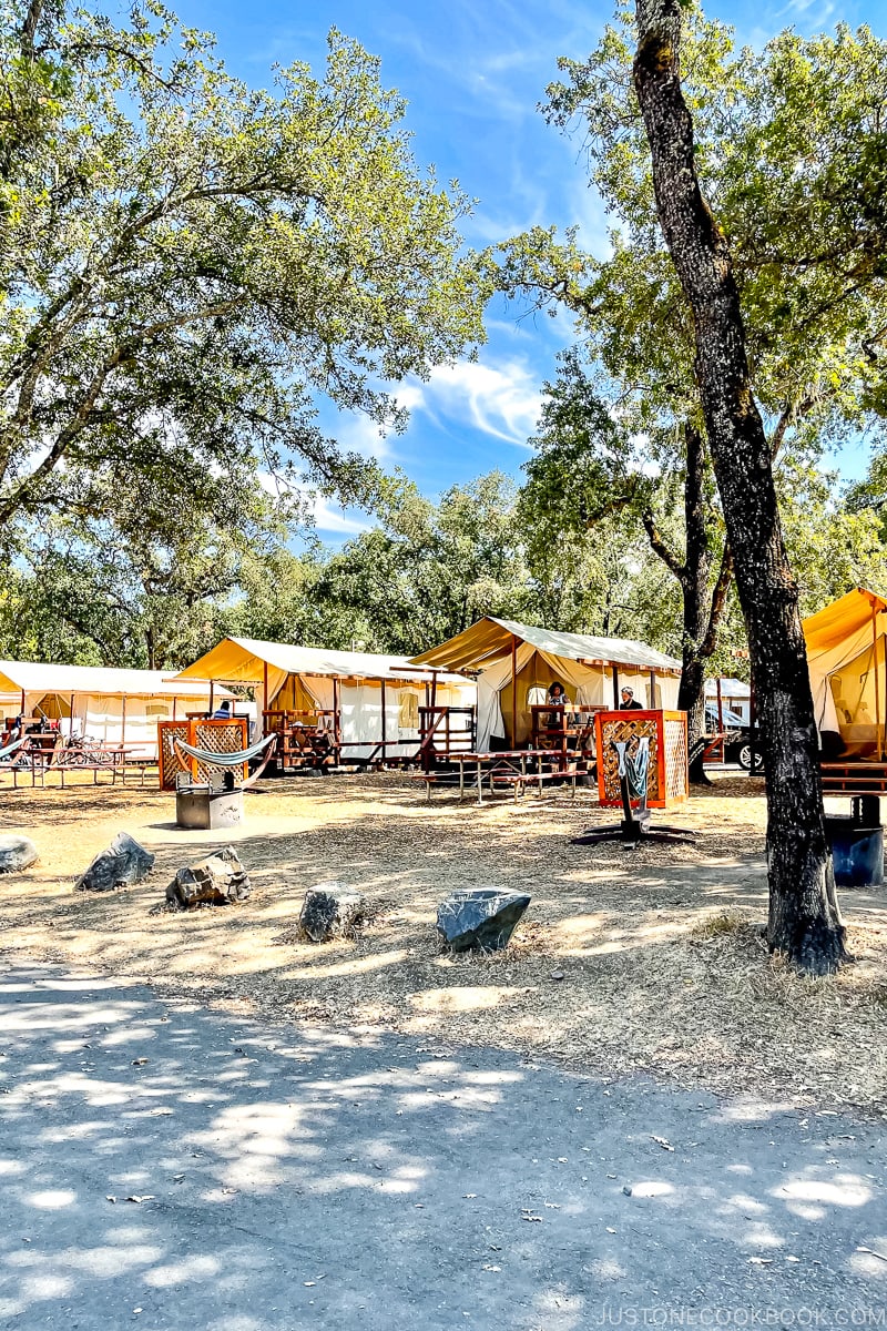 a line of tents