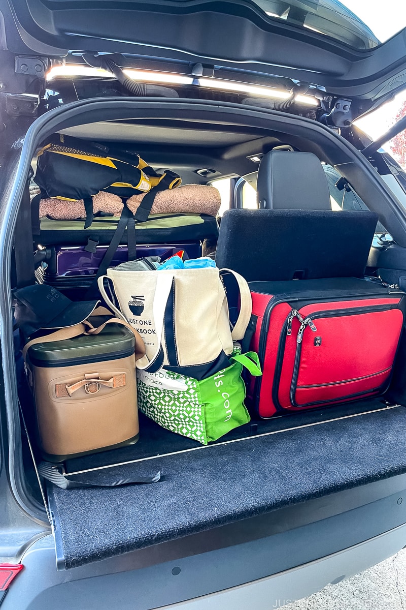 car trunk with luggages