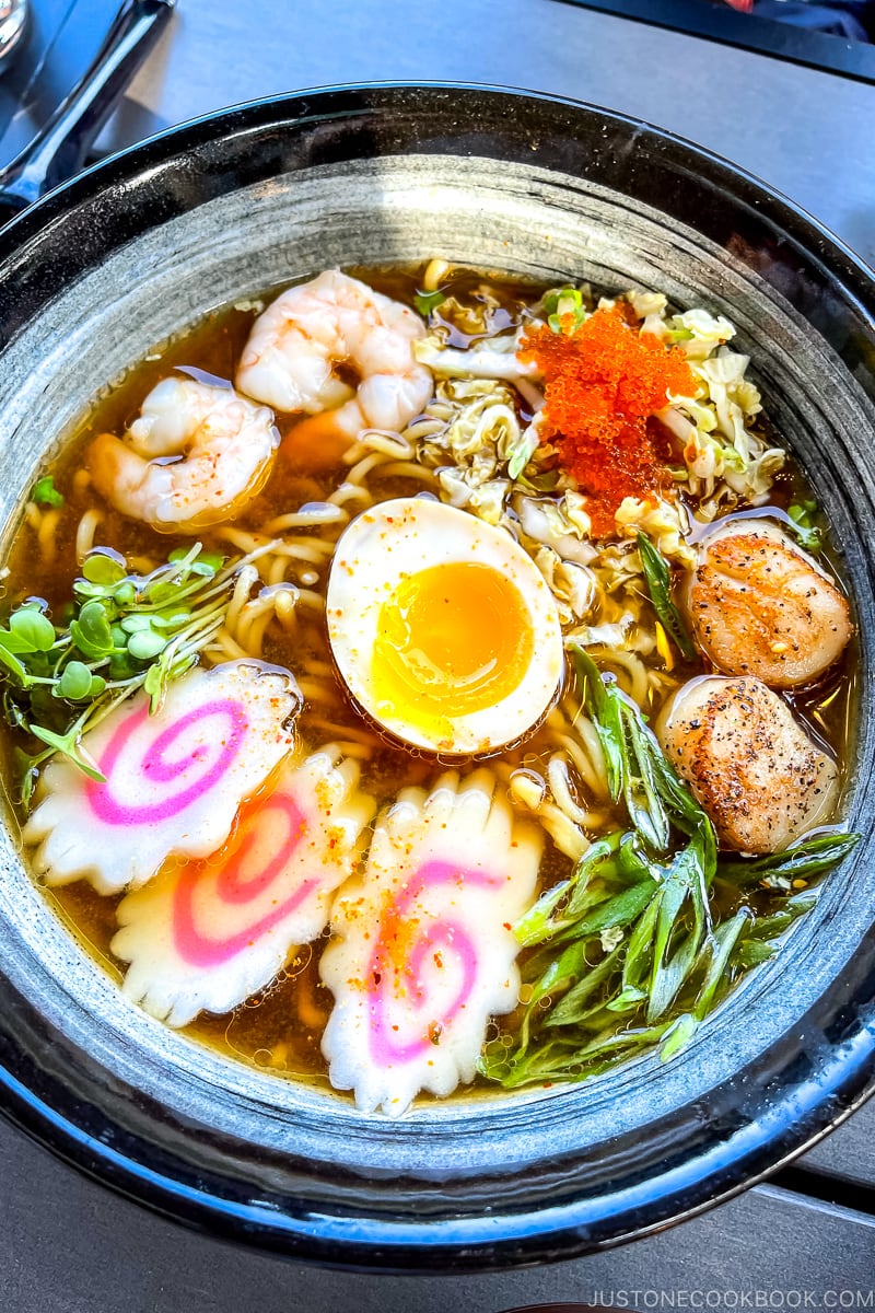 ramen on a table