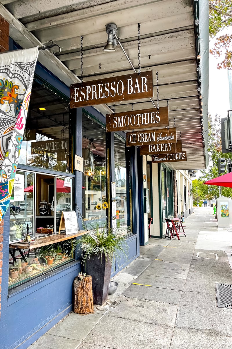 shops along a street