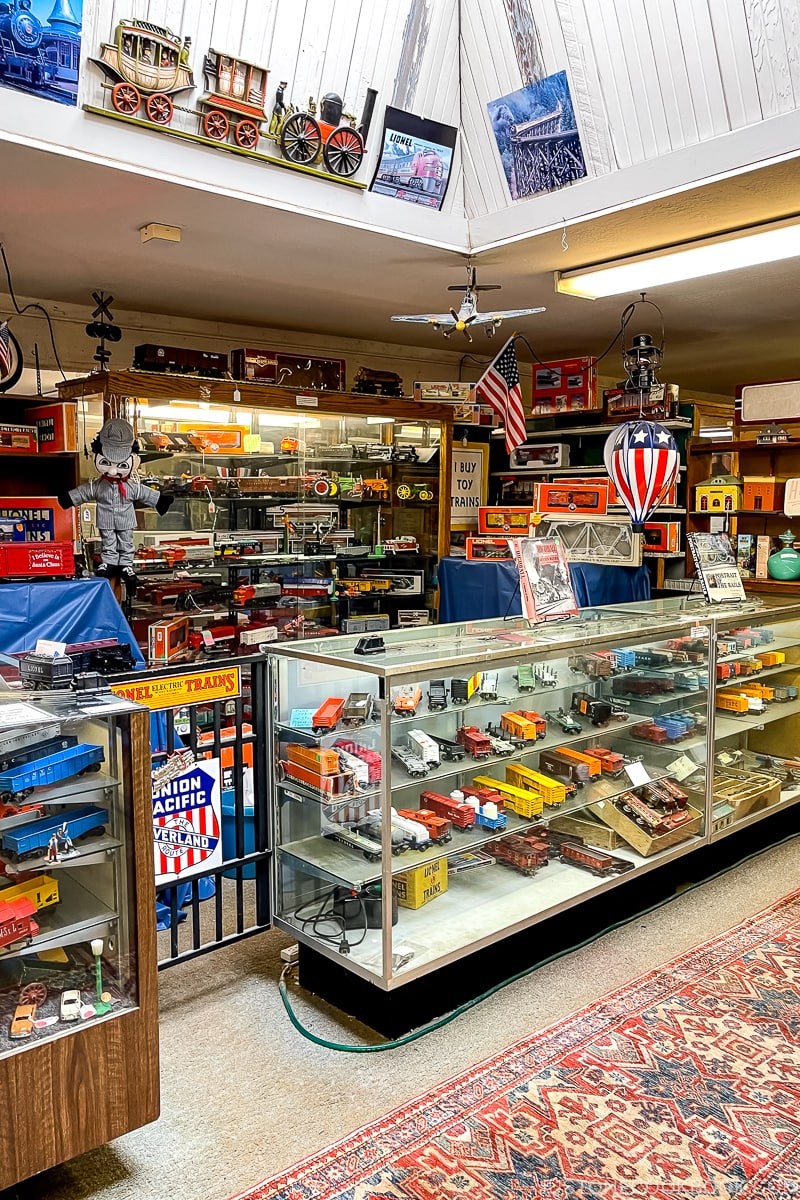 antique toys on a shelves