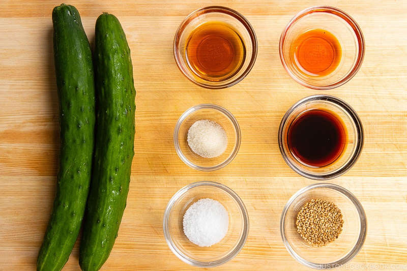 Spicy Japanese Pickled Cucumber Ingredients