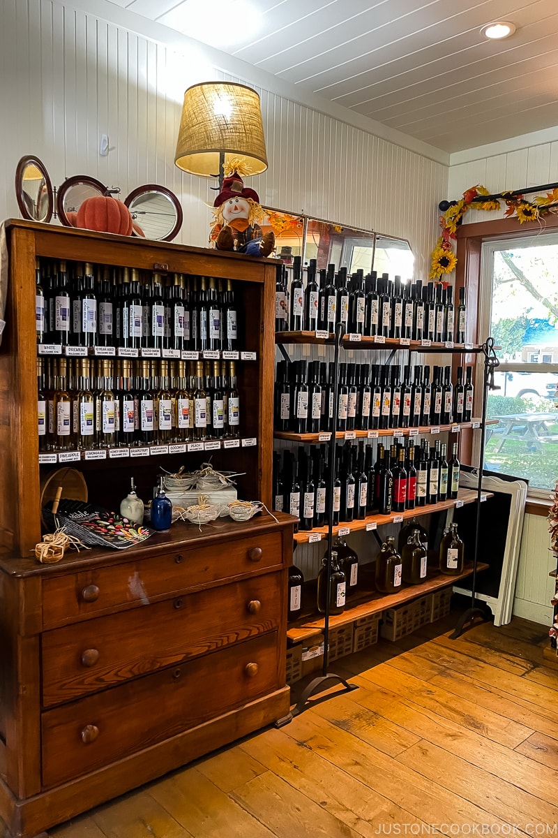 olive oils bottles on a shelf