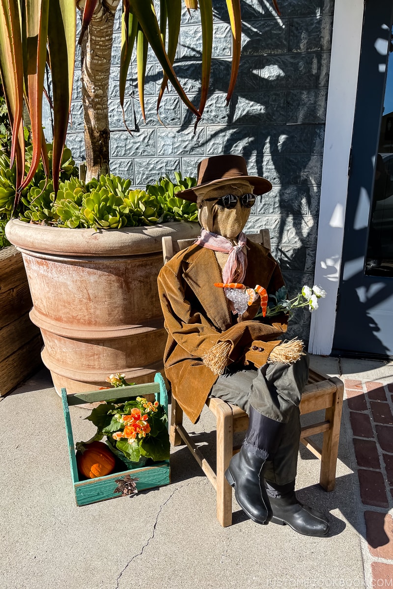a scarecrow on a chair