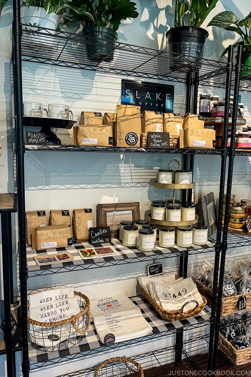 coffee beans on a shelf