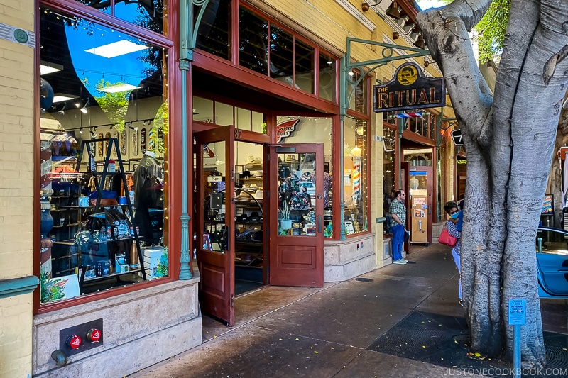 shops on a street