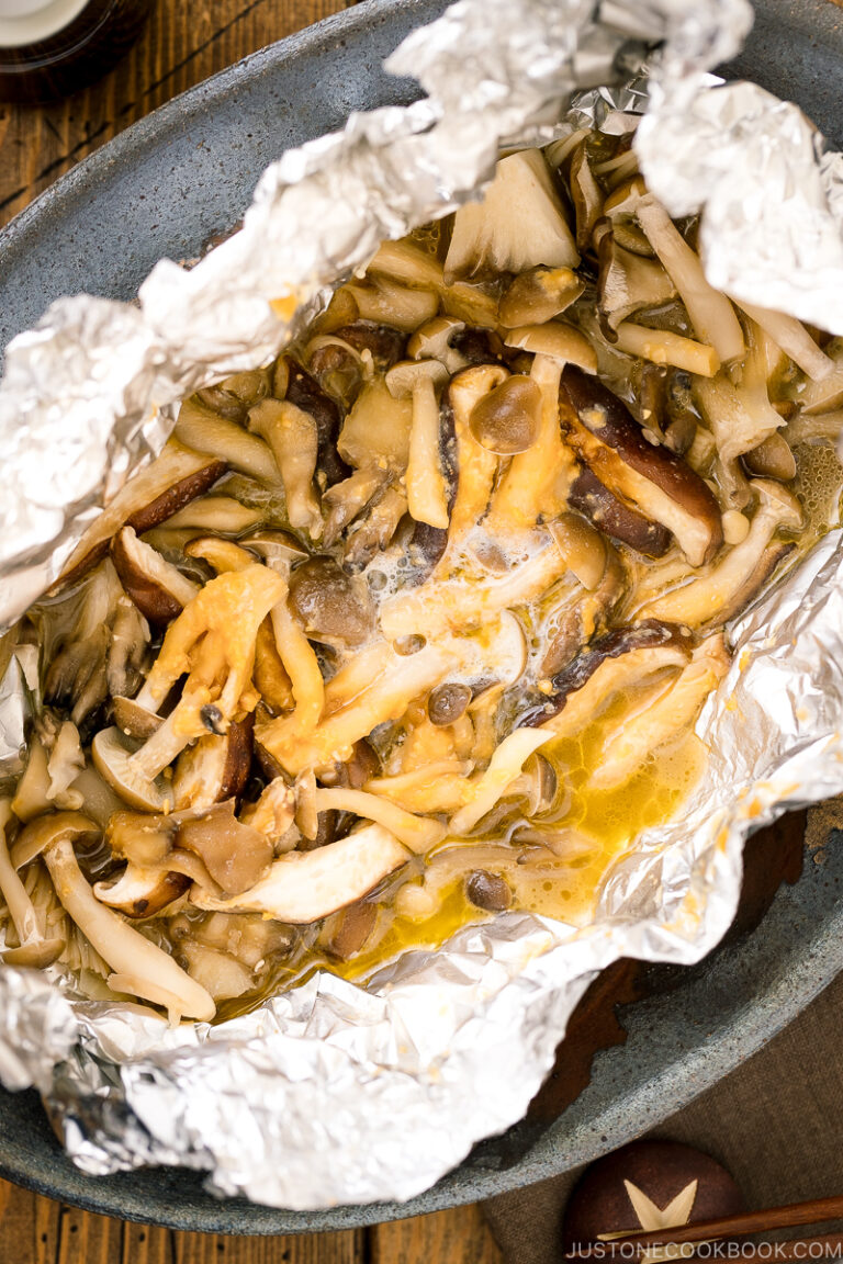 Miso Butter Mushrooms in Foil きのこのホイル焼き • Just One Cookbook